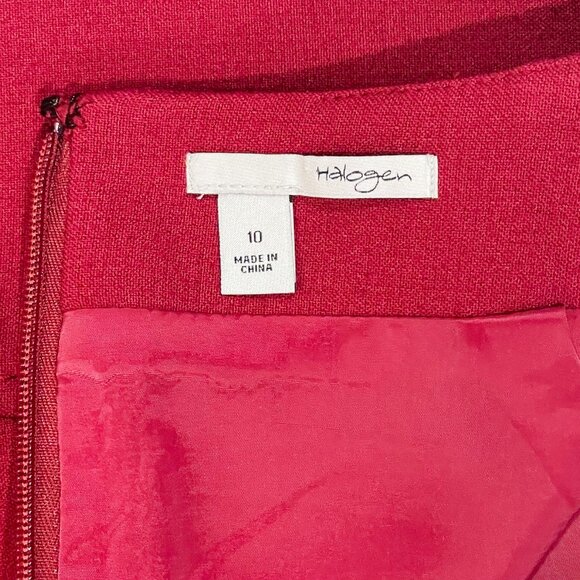 Rich Ruby Red Pencil Skirt — Lined Winter Workwear Essential, Size 10 - Picture 7 of 12